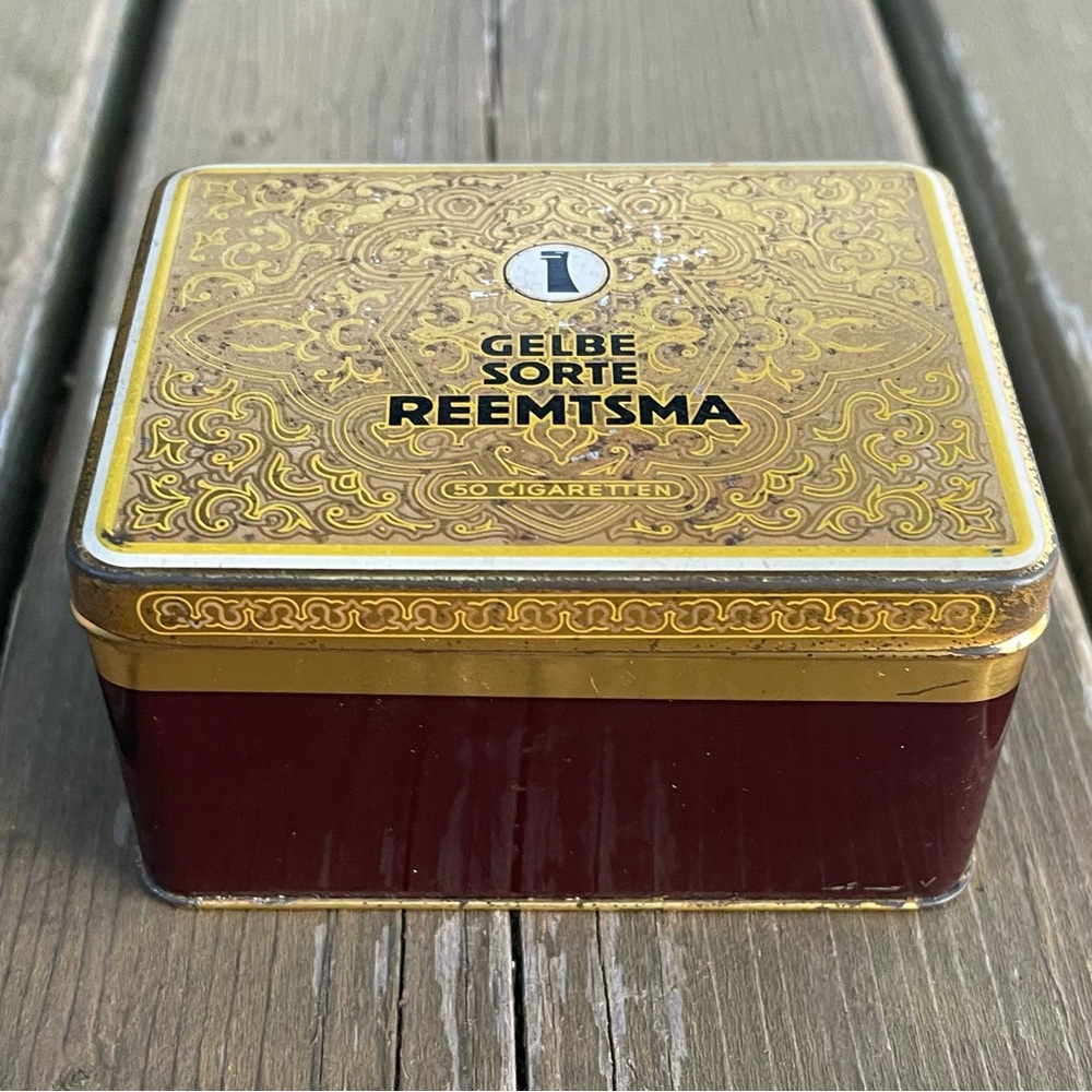 Vintage 1960’s Reemtsma Gelbe Sort “Yellow Kind” Empty 50 Cigarette Tin
